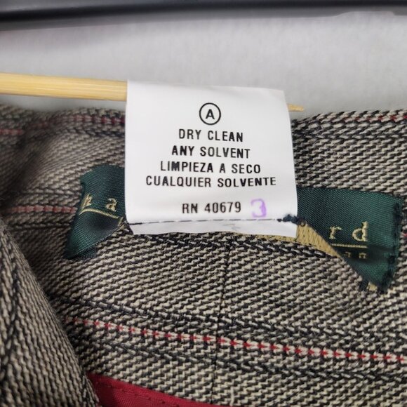 Harve Benard Lined Wool Slit Hem Cropped Pants 12 Striped Gray Professional - Picture 10 of 13